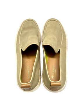 Moretti Gold Label Navajo men's tan suede leather loafers size 8D